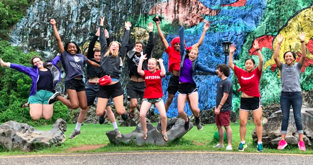 Group of Students from Cuba Jumping
