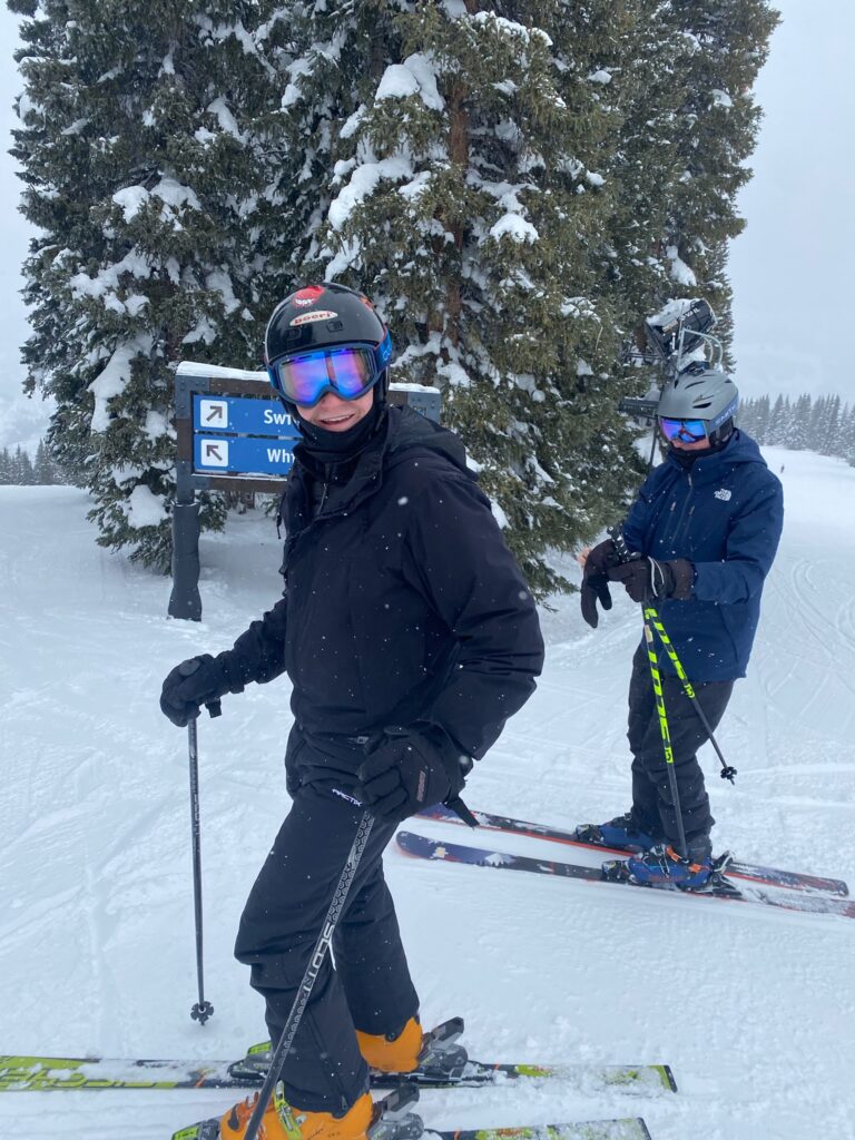 Gray Eisler skiing