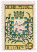 10 cents general duty stamp (yellow background) - Hải Dương (1930) Society of Indo-China Philatelists.