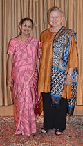 Indian medical researcher Kalpana Balakrishnan, ambassador Nancy Jo Powell