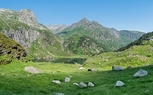 Lac d'Espingo in commune of Oô, Haute-Garonne, France