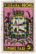 5 cents general duty stamp (pink background) - Hải Dương (1930) Society of Indo-China Philatelists.