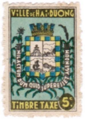 5 cents general duty stamp (blue background) - Hải Dương (1930) Society of Indo-China Philatelists.