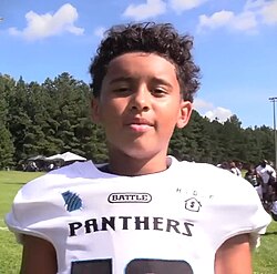 Young football quarterback Julian Lewis