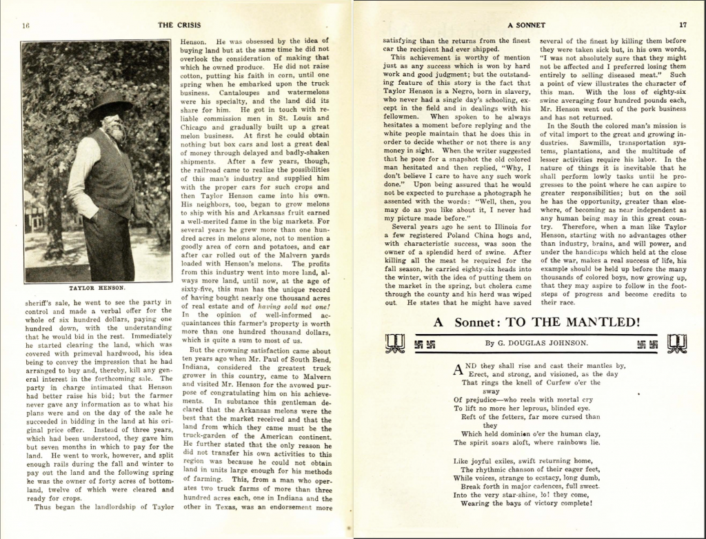 Johnson's poem in the May 1917 issue of The Crisis.