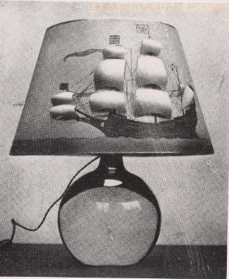 Loy's lamp with ship on shade