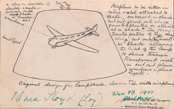 design for lampshade decorated with airplane