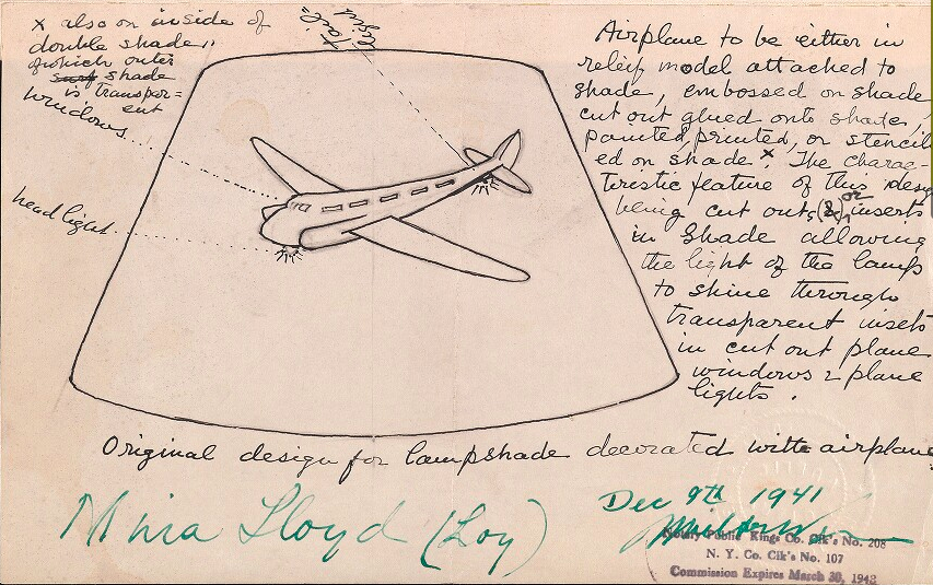 design for lampshade decorated with airplane