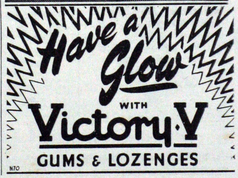 Ad for Victory V gums & lozenges
