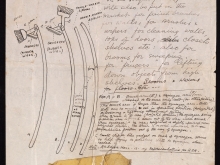 Loy's drawing of a mop with hinge