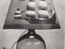 Loy's lamp with ship on shade