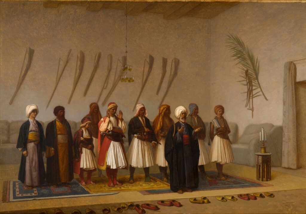 Gérôme, Prayer in the House of the Arnaut Chief, 1857, oil on canvas.