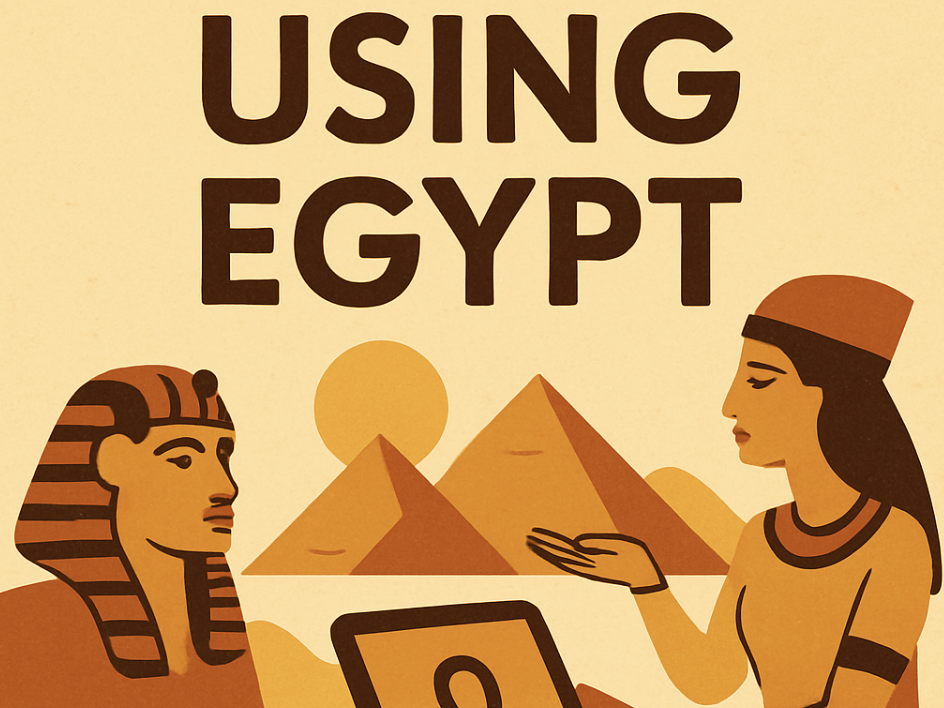 AI generated image depicting the idea of "using Egypt"