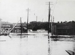 Floodwaters up to billboards