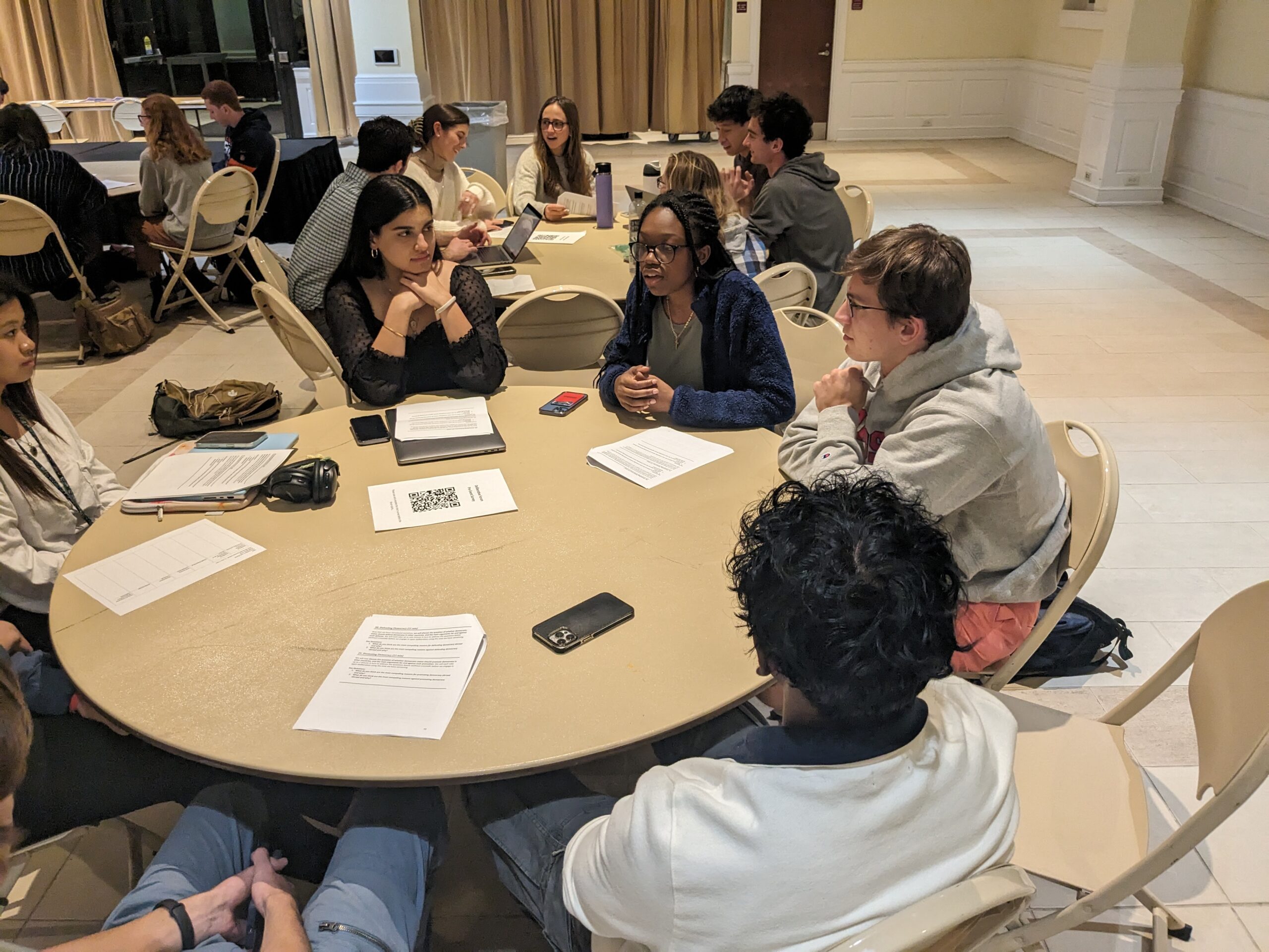 Arshi Husain facilitating a deliberation