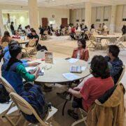 Round Table Discussions at DCI and Bonner Scholars event in the Davidson College Lilly Gallery.