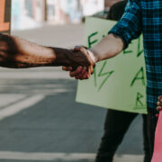 Two people shaking hands