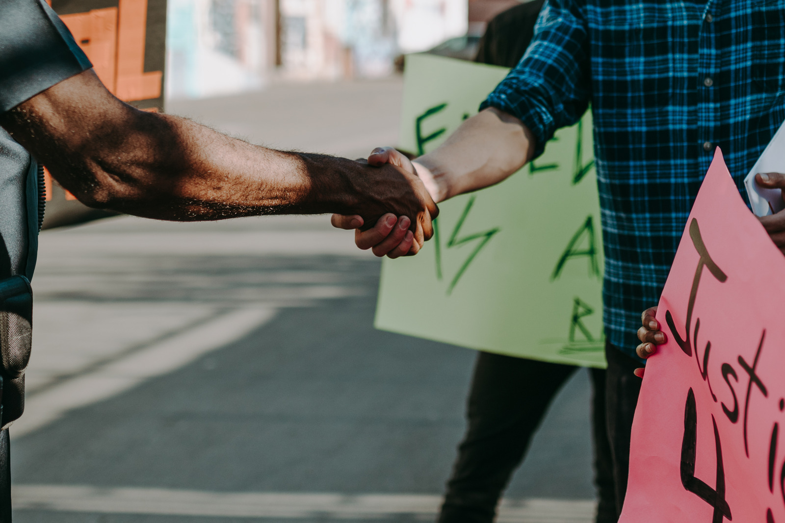 Two people shaking hands