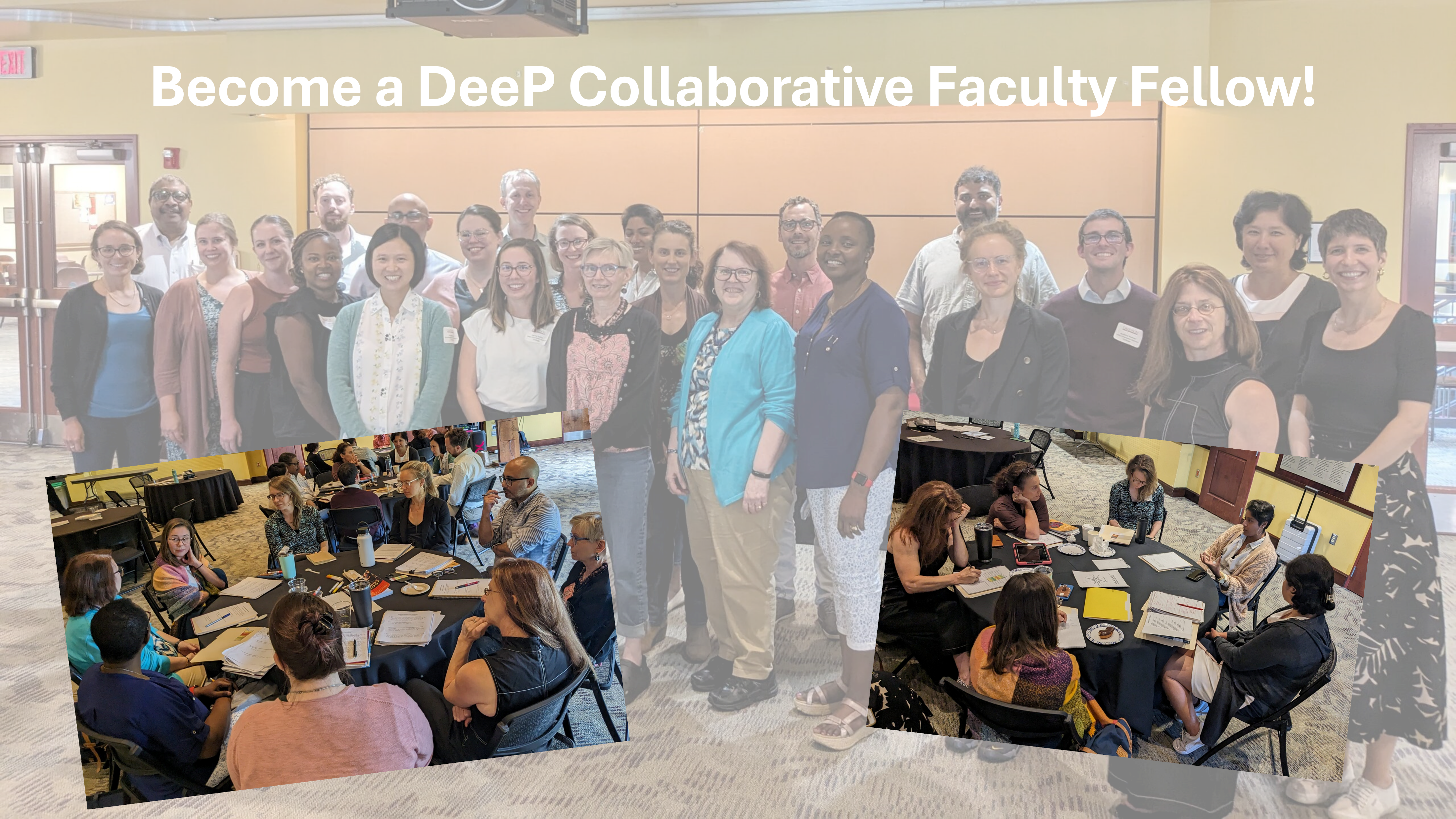 Multiple images of fellows working in the 900 room at the Davidson College Union.