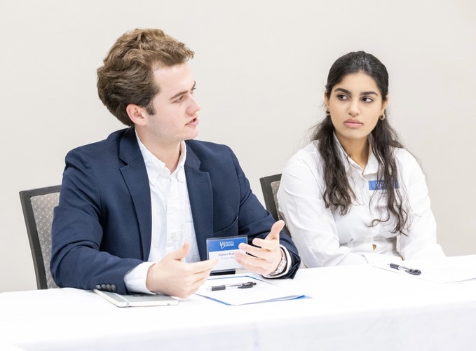 Arshi and Stephen at conference