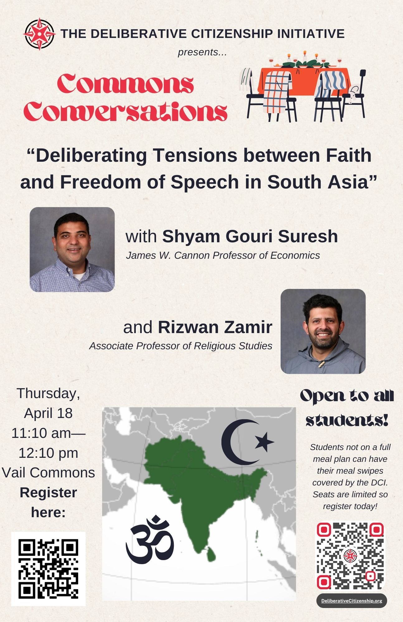 sign for Commons Conversation about free speech and faith