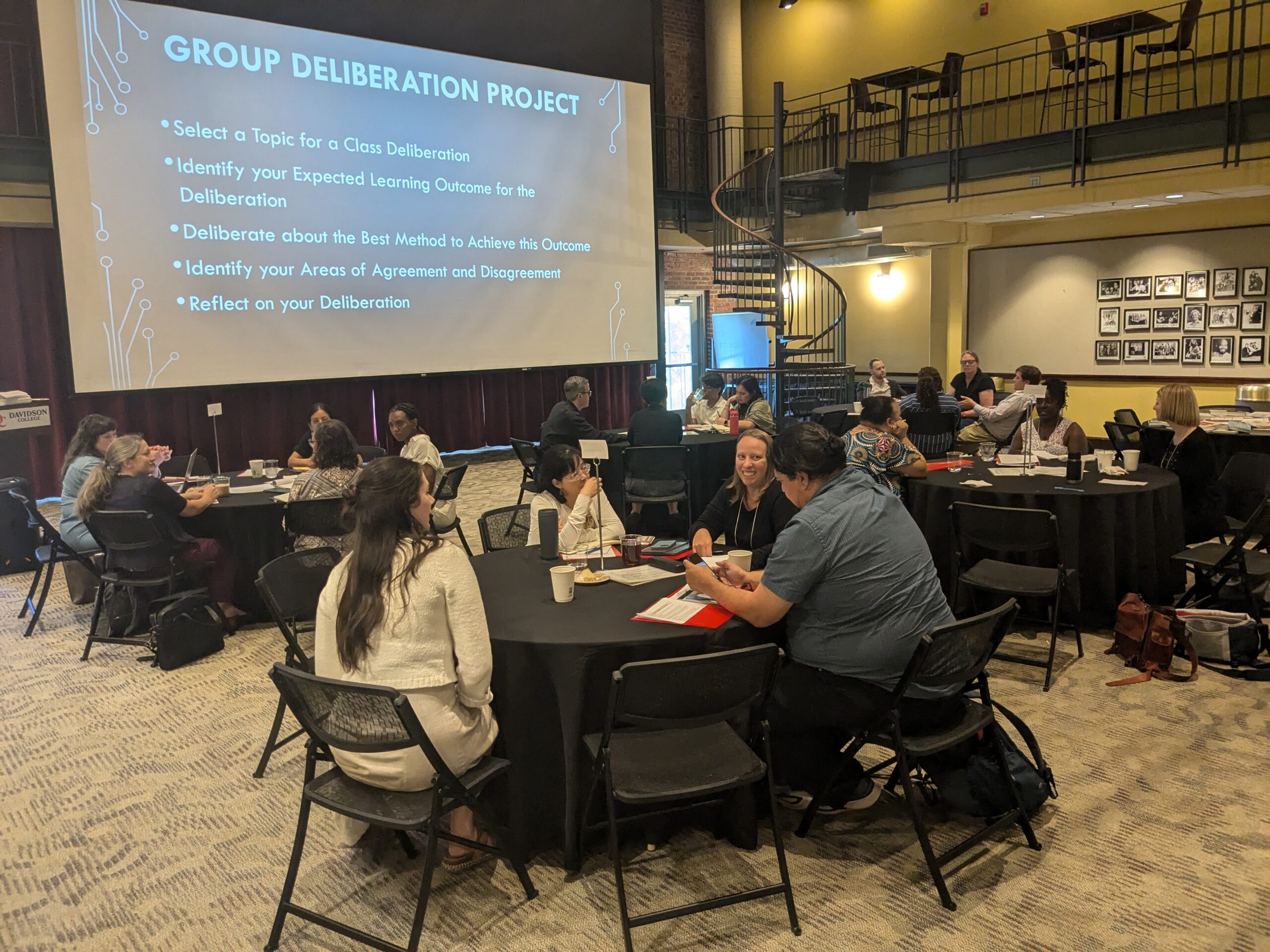 Photo of faculty members at the DCI's Deliberative Pedagogy (DeeP) Collaborative Orientation Workshop (Summer 2024)