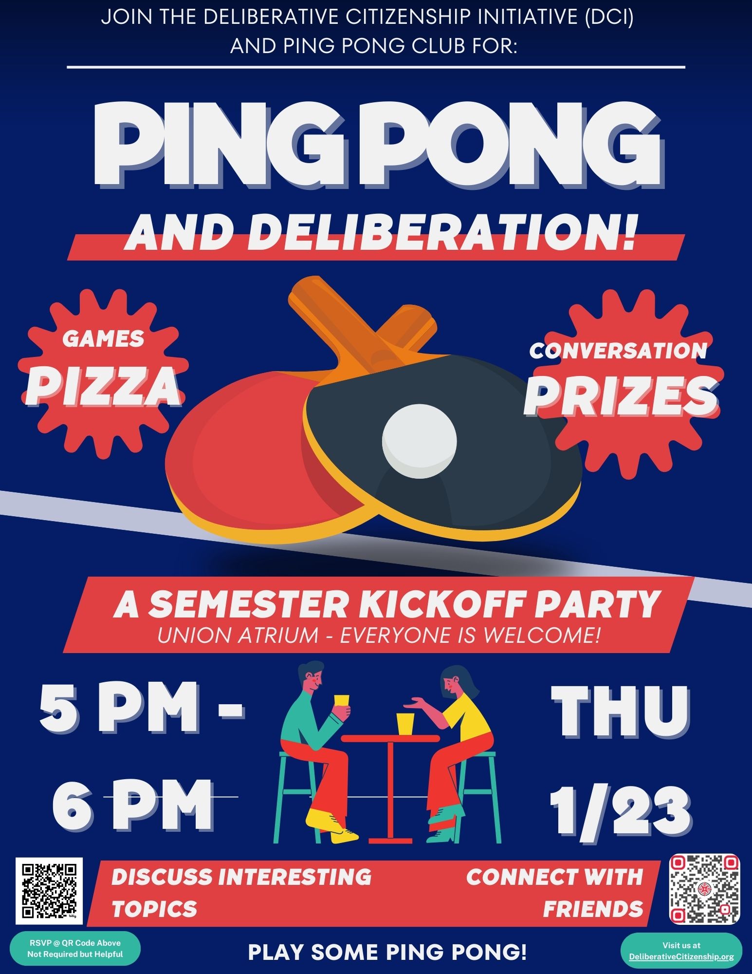 flyer for spring kickoff party.