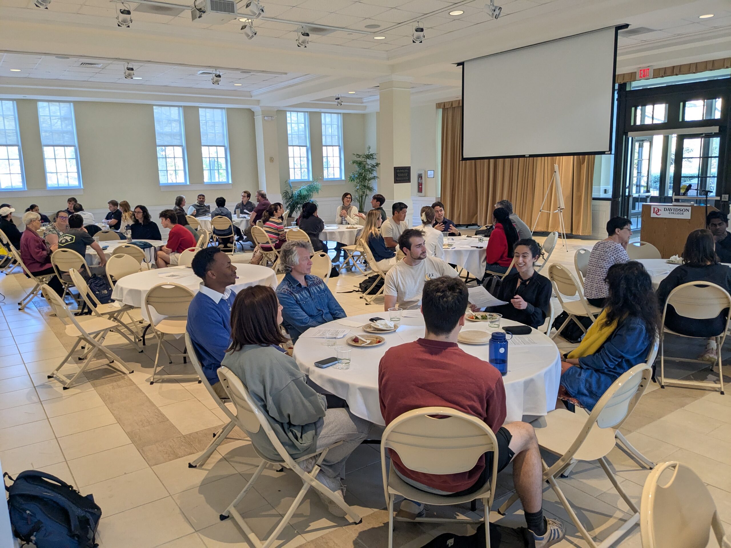 discussion tables at event