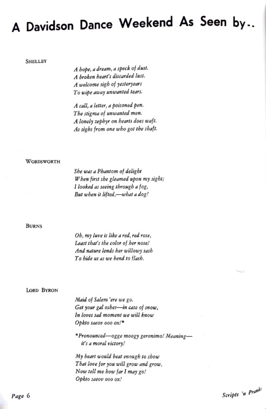 Image of poem parodies from the October 1959 Scripts 'N Pranks