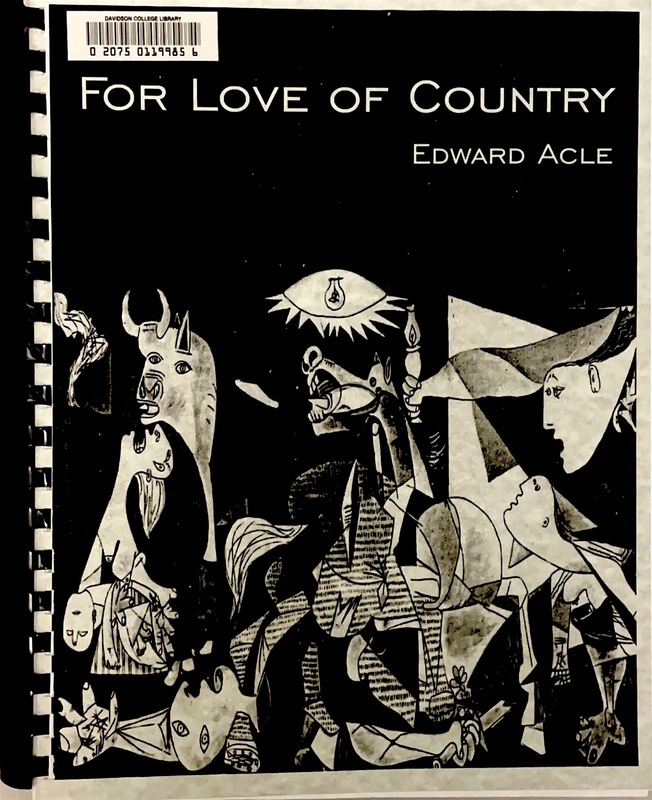 Photograph of cover of Edward Acle's thesis