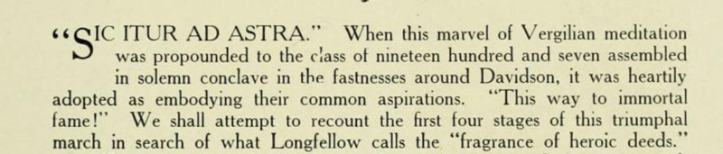 The first paragraph of the mock epoch implying the immense intelligence of the 1907 class.