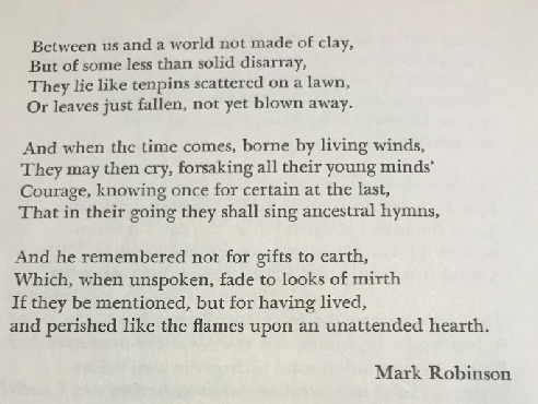 Poem from the Inklings that details the somber loss of American lives overseas.