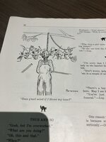 A crowd jeers at a lynched Black man with the caption, "does y'awls mind if I blows my nose?"