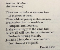 This poem by Ernest Kroll seems to reflect on the passing of time and the frailty of life.