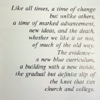 Yearbook caption from the 1968 Quips and Cranks concerning distrust of public institutions/ power.