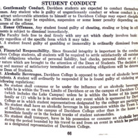 Image of alcohol policies from 1966-67 Wildcat Handbook
