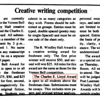 Screenshot of Davidsonian article about creative writing competitions