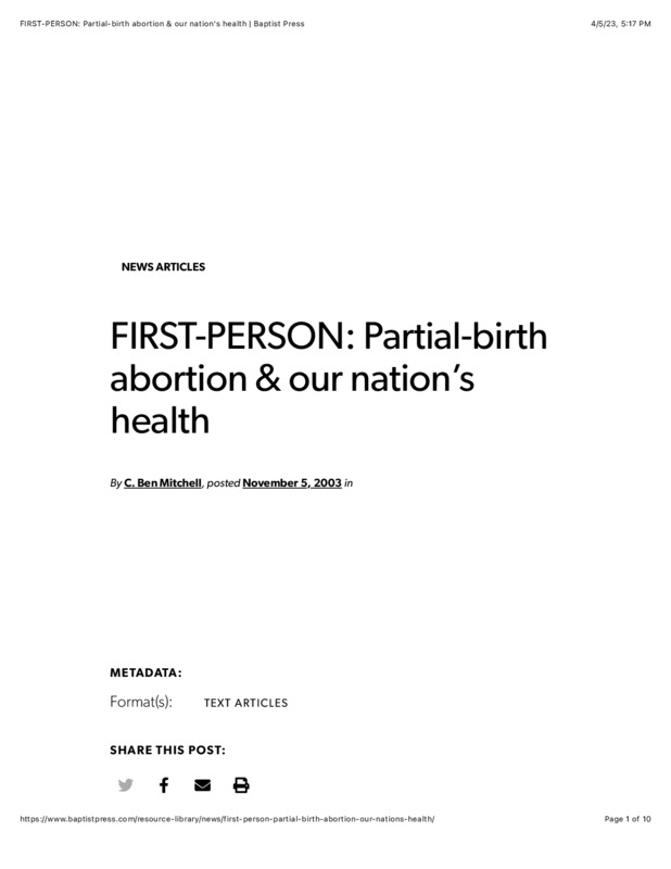 PDF of a news article from a website explaining partial birth abortions. Text is in black on a white background.