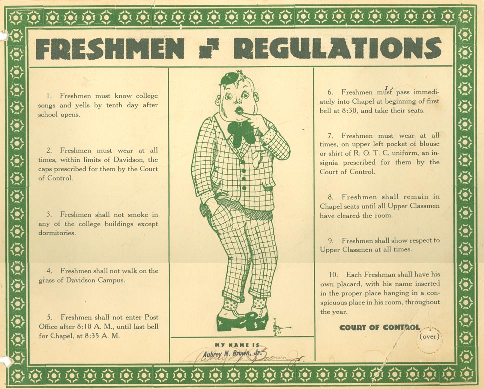 Freshmen regulations