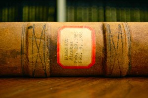 Eumenean Minutes book spine label