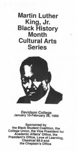 Flyer announcing MLK Black History Month Cultural Arts Series, 1988