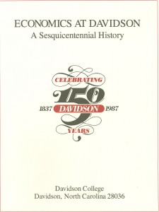 Cover of booklet, Economics at Davidson: a sesquicentennial history