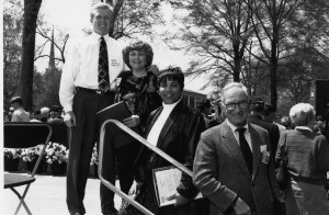 Alumni Award recipients in 1993, Jason '91 and Bonnie Brannon for Russ Brannon '68, Mitzi Short '83,and Joseph McCoy, Jr. '43.