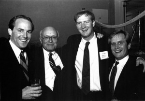 Will with attendees of the Campaign for Davidson, eventually called A Quiet Resolve, September 1991.