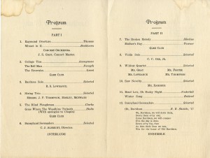 Program from a Glee Club Production (1928)