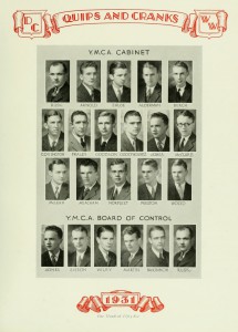 The YMCA members and Board of Control found in the 1931 "Quips And Cranks"