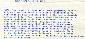 Bill Rule's message on the importance of Boys' Work (DC 238S)