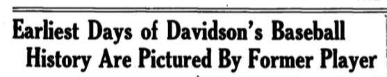 Davidsonian Article Headline from May 15, 1924