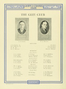 Roster of the Glee Club in 1928 (Quips and Cranks)