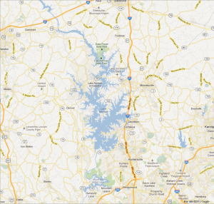 Map of Lake Norman